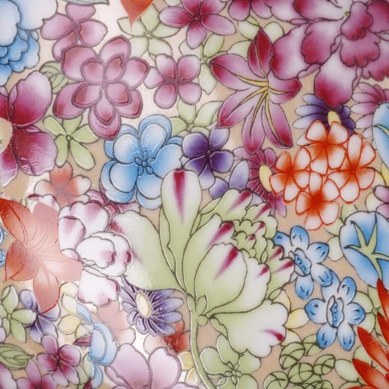 清 雍正 蒔金粉彩 万花紋将軍缶 景徳鎮 陶磁器 装飾品 現代工芸品美術品 置物