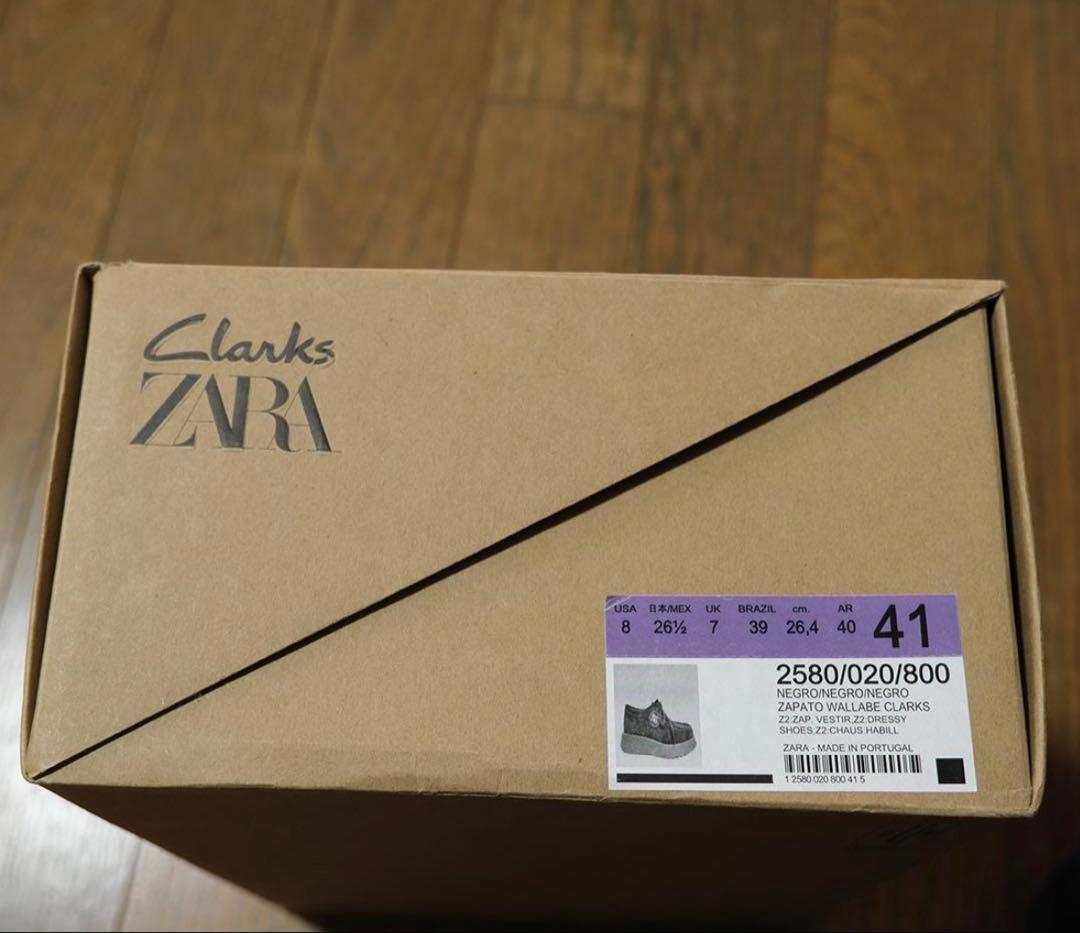 CLARKS X ZARA レザーシューズ ワラビー 41 26.5cm 黒