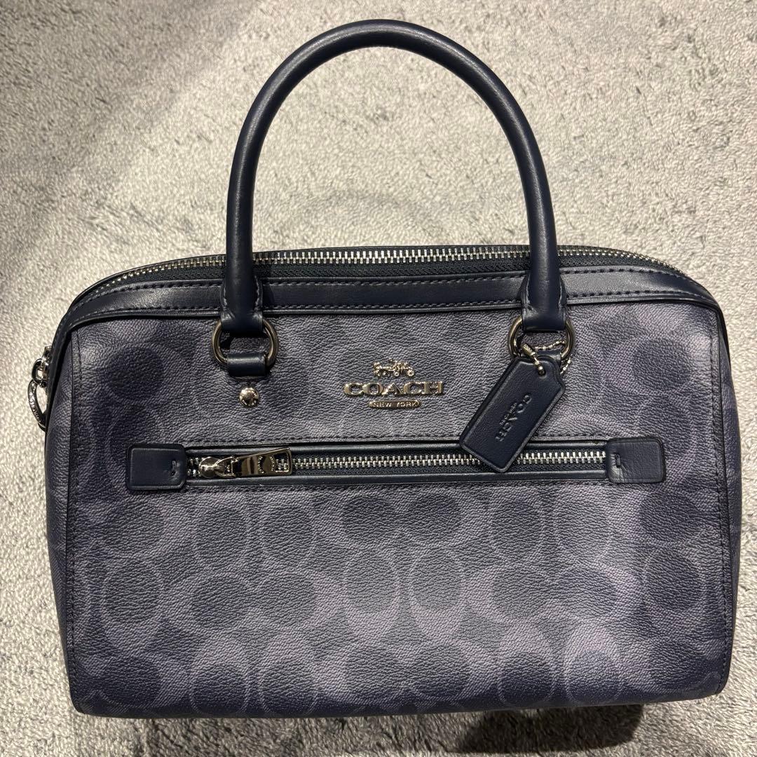 COACH 2WAYバッグ(ハンド/ショルダー) ネイビー