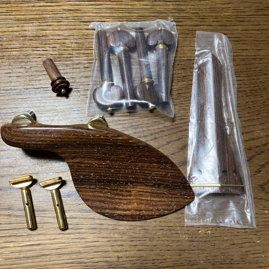 ヴァイオリン 部品セット あごあて テールピース エンドピン ペグ