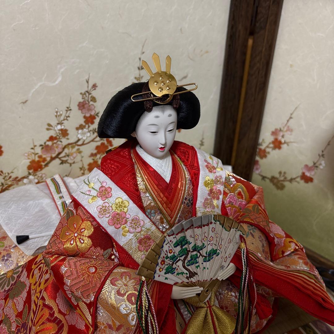 雛人形 お道具一式 京都西陣 親王飾り 屏風なし