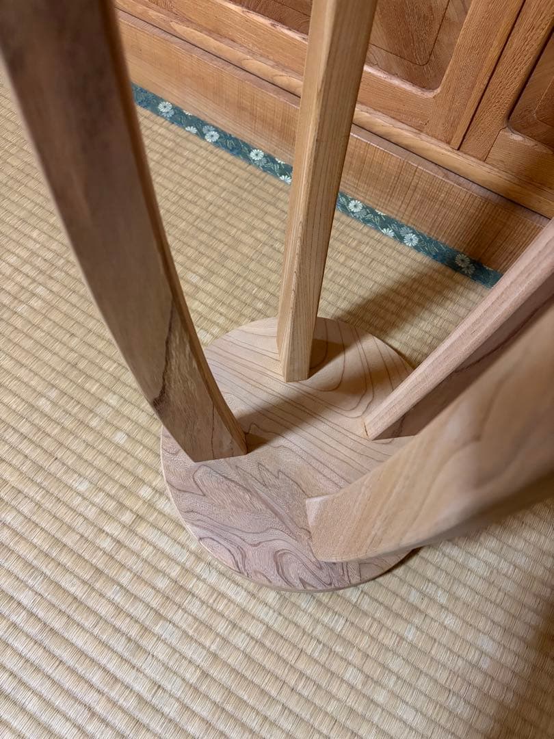 1325建具屋一筋58年のおじいちゃんの手作りスツール、イス☆けやき
