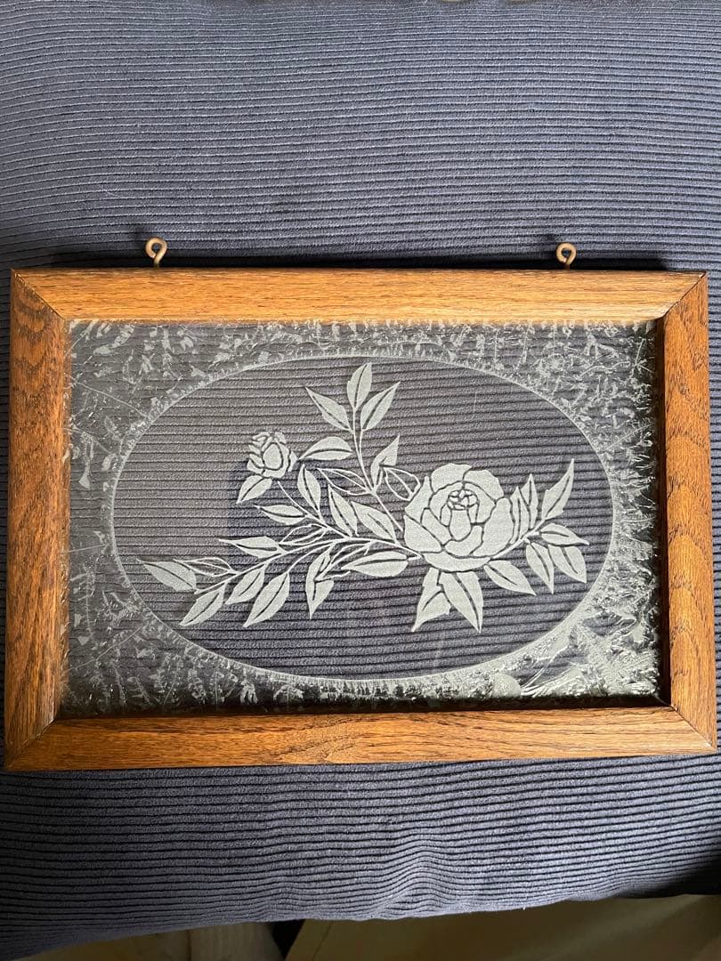 希少　硝子工芸品「 結霜ガラス 壁掛け」