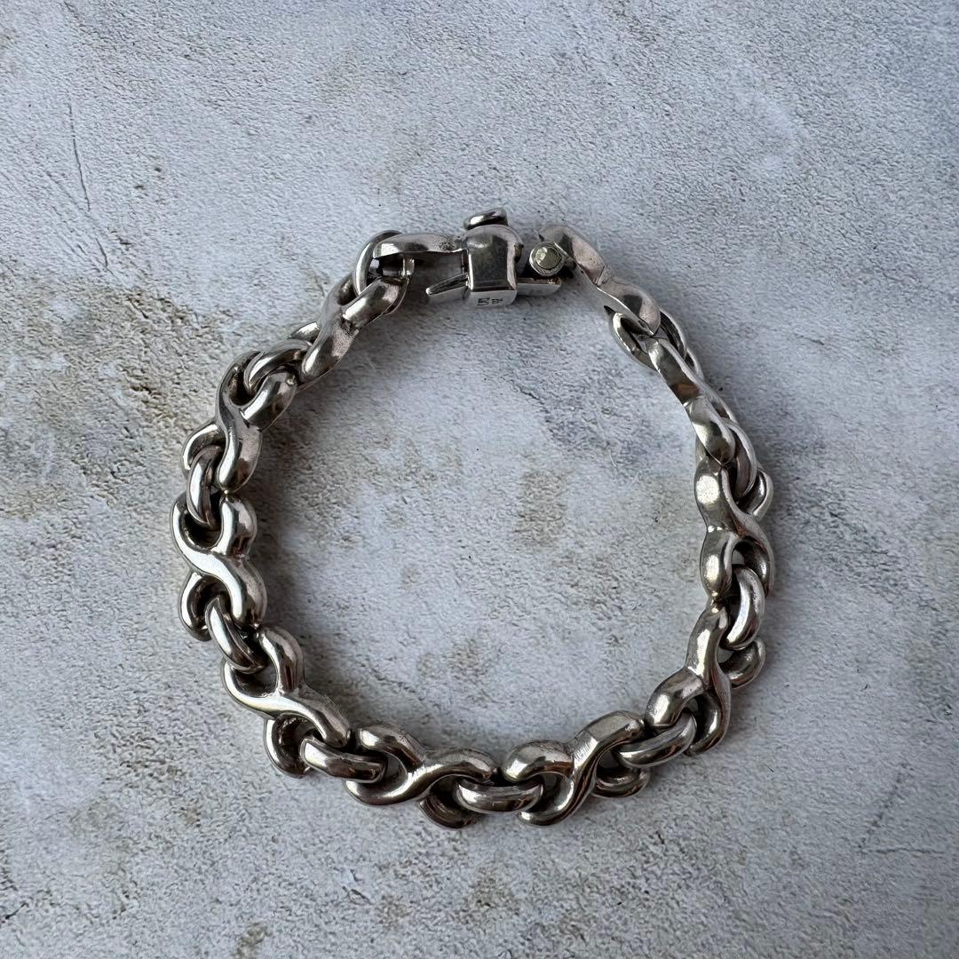 ヴィンテージ カーブチェーンブレスレット シルバー925 メキシコ製