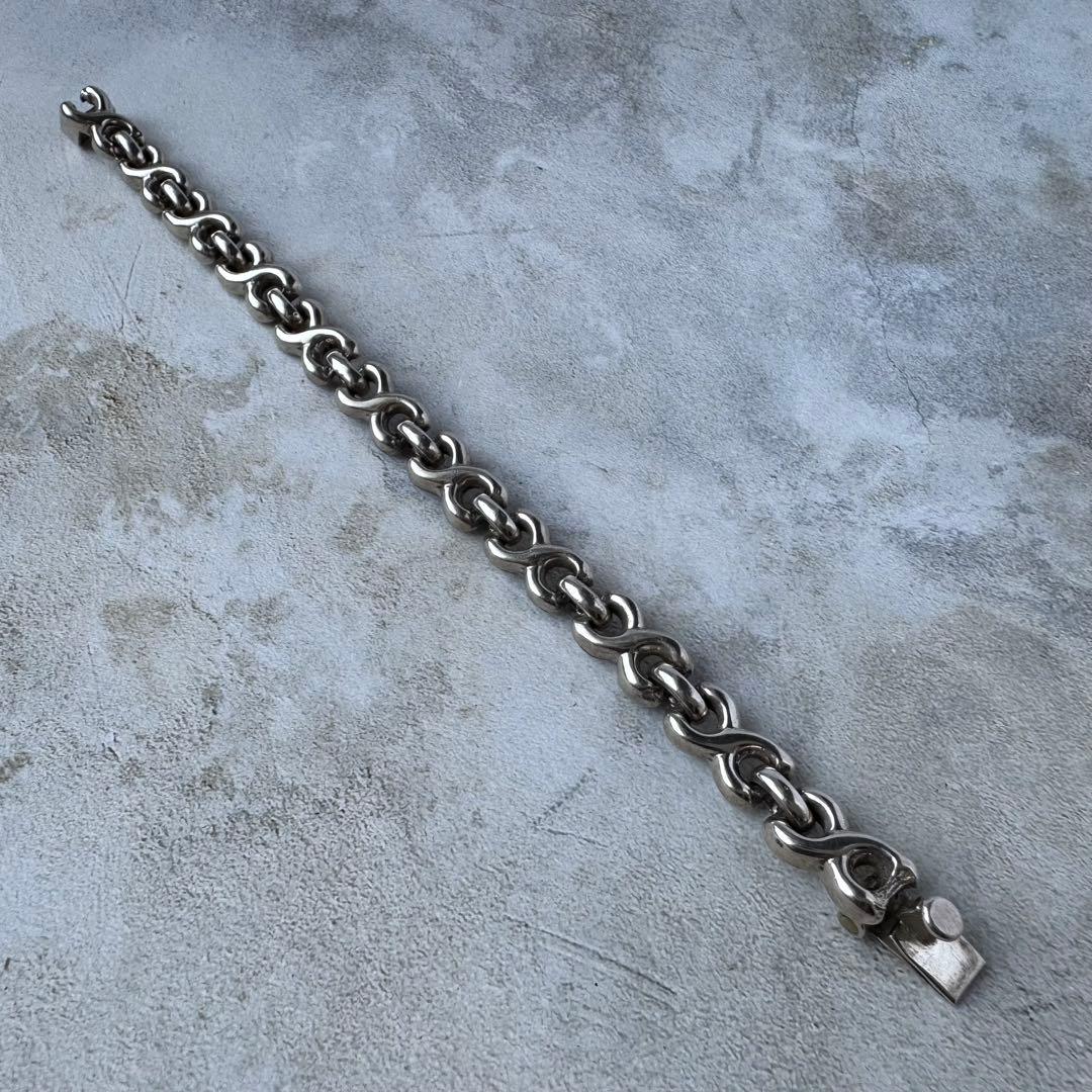 ヴィンテージ カーブチェーンブレスレット シルバー925 メキシコ製