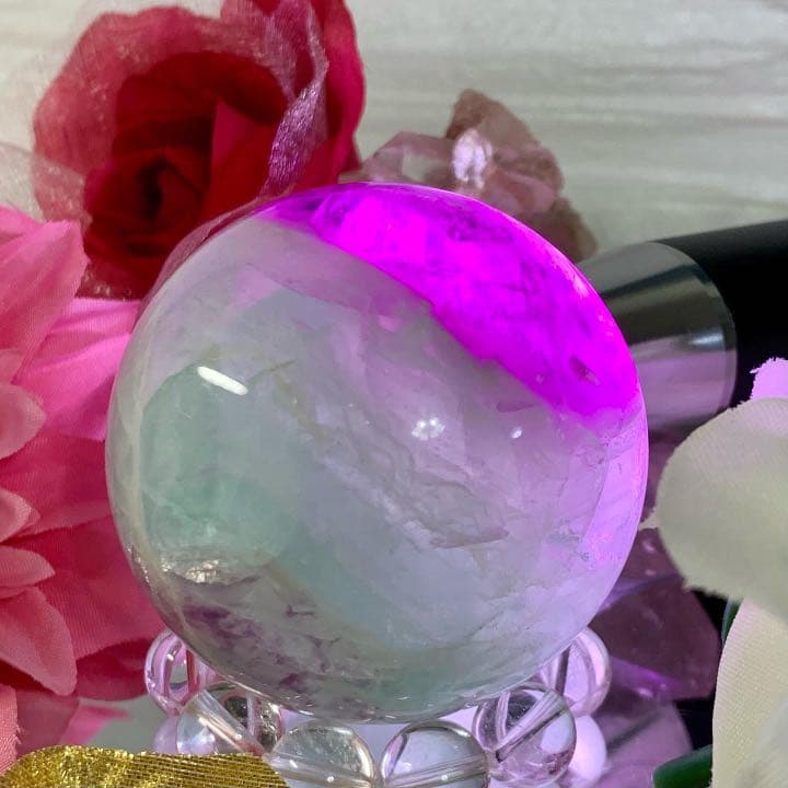 【フローライト】綺麗な大玉　虹入りフローライト☆天才の石