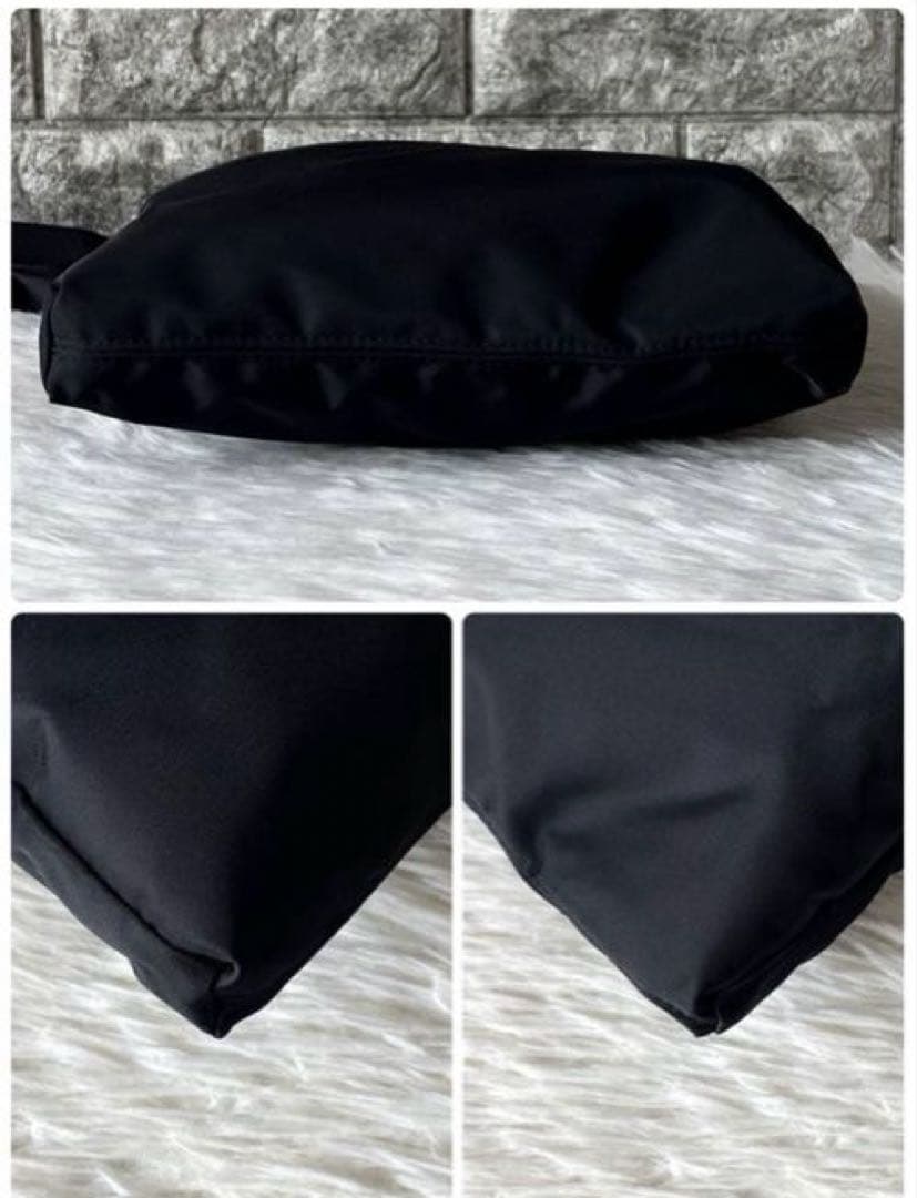 極美品agnes.b アニエスベー ナイロン ショルダーバッグ レザー