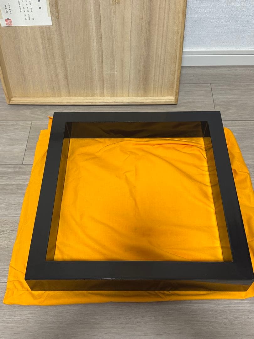 伝統工芸 茶道具 炉縁 輪島塗 塗り師 塗師 泉馬 共箱 共布付 茶室