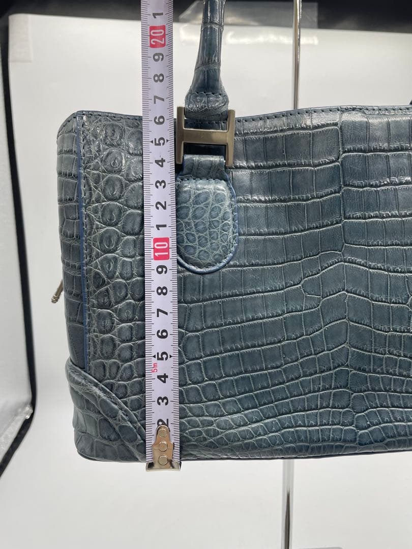 GRES グレ クロコダイル ハンドバッグ ブルー系
