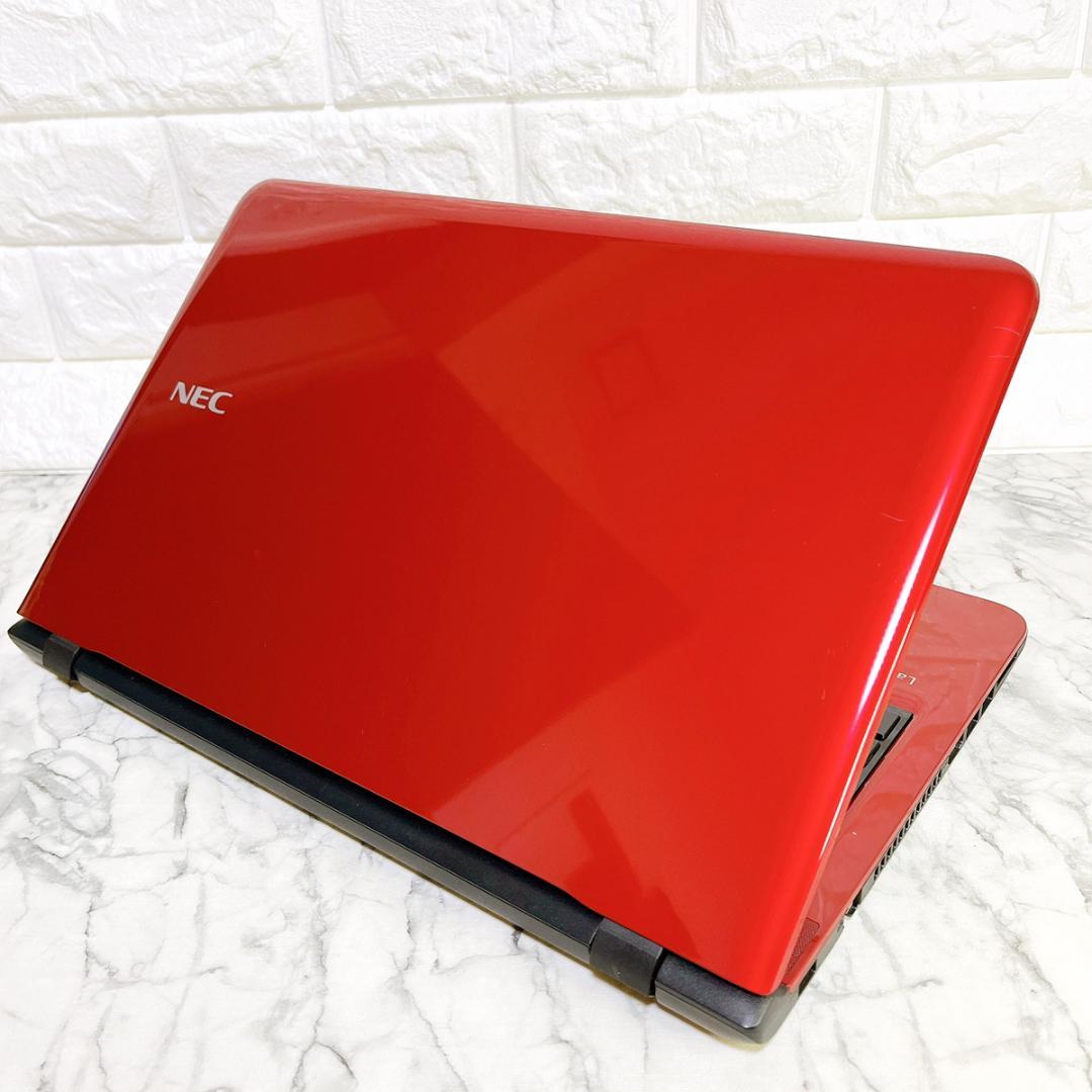 美品✨Windows11✨爆速SSDお洒落ノートパソコン赤✨カメラ薄型・オフィス