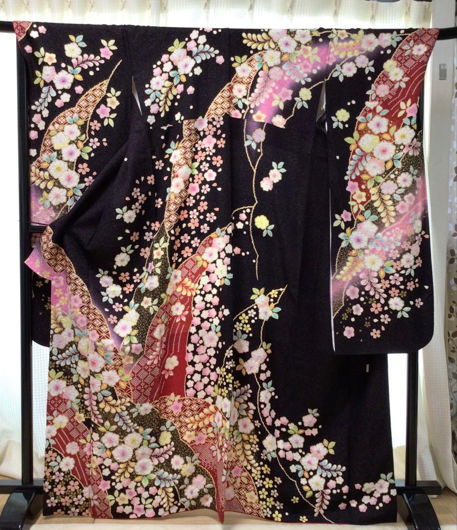 早い者勝ち❗️最安値中❗️お仕立て上り高級振袖　辻ヶ花　絞り　正絹　長襦袢サービス