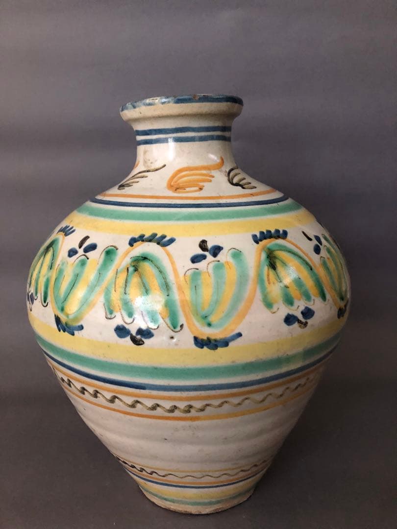 スペイン陶器　アンティーク　壺　水差し　ARZOBISPO