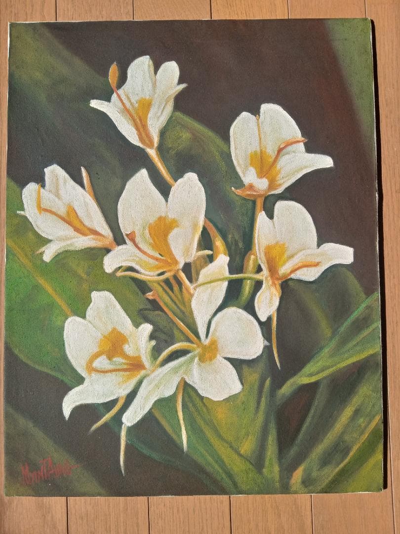 ミャンマーの「野生ラン」（油絵）