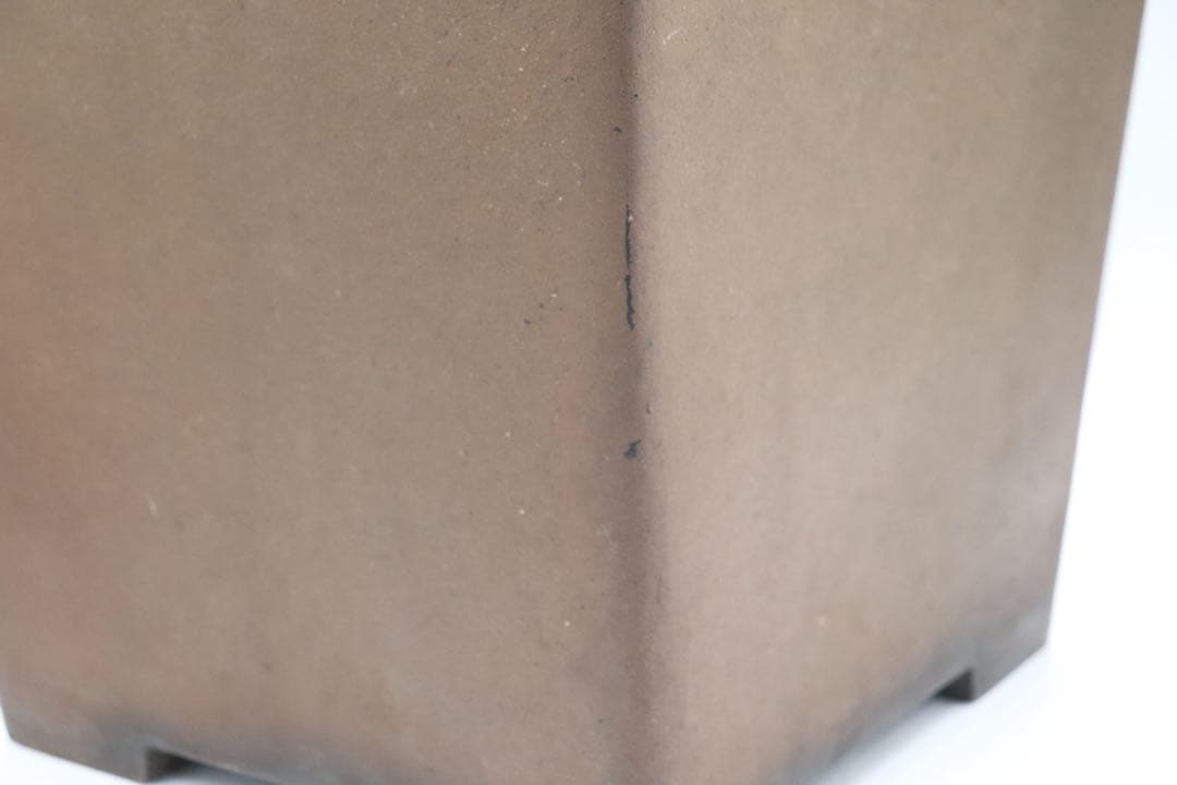 中国　清時代　紫砂　角鉢　彭記自造　アンティーク　送料込み250517