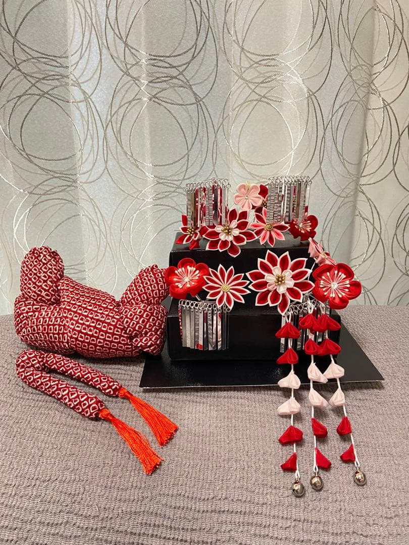 【極美品】七五三髪飾り つまみ細工髪飾り勝山3点&かのこ・ちんころ2点セット