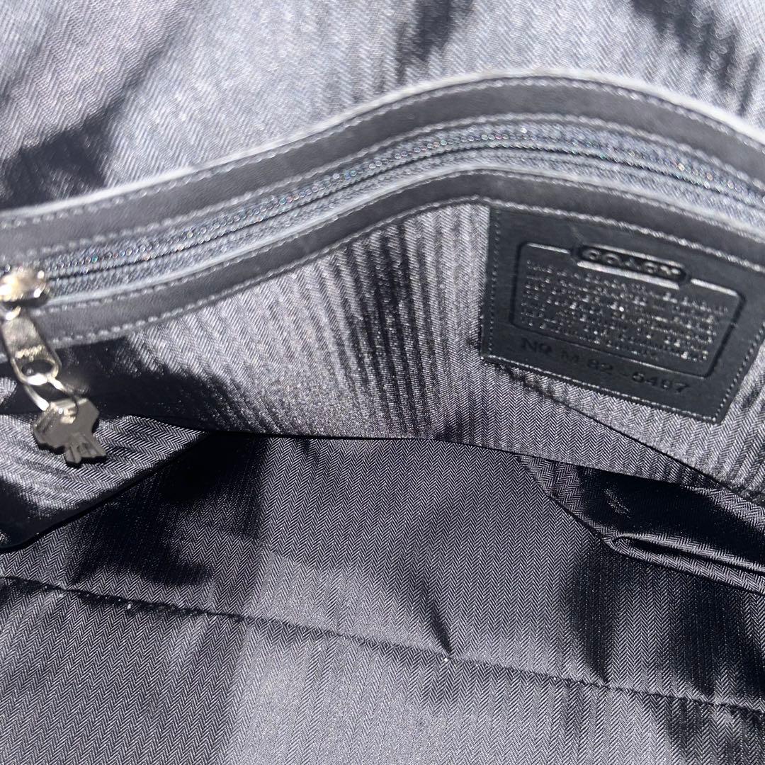 coach ボストンバッグ 黒 ナイロン レザー