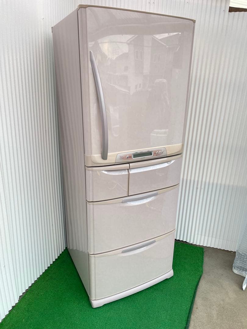 905 三菱 おしゃれレトロ5ドア冷蔵庫 455L 右開き シャンパンロゼ 国産