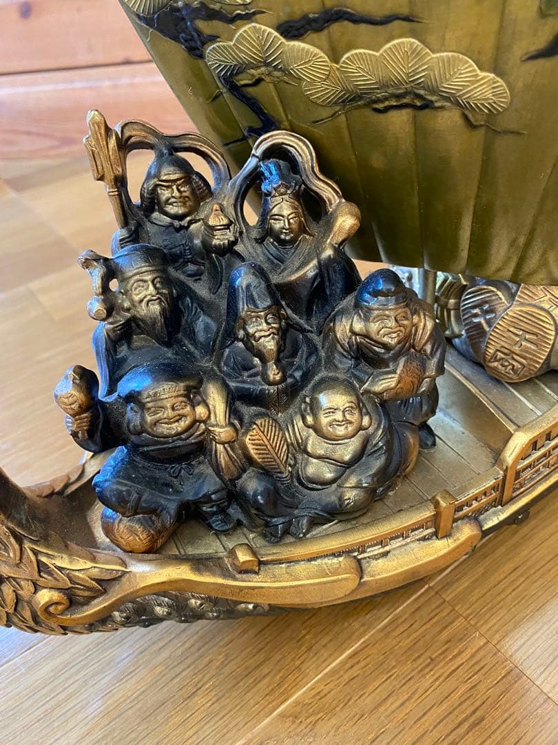 鳳凰　宝船 七福神の置物　高岡銅器　金運　開運　置物　縁起物　アンティーク