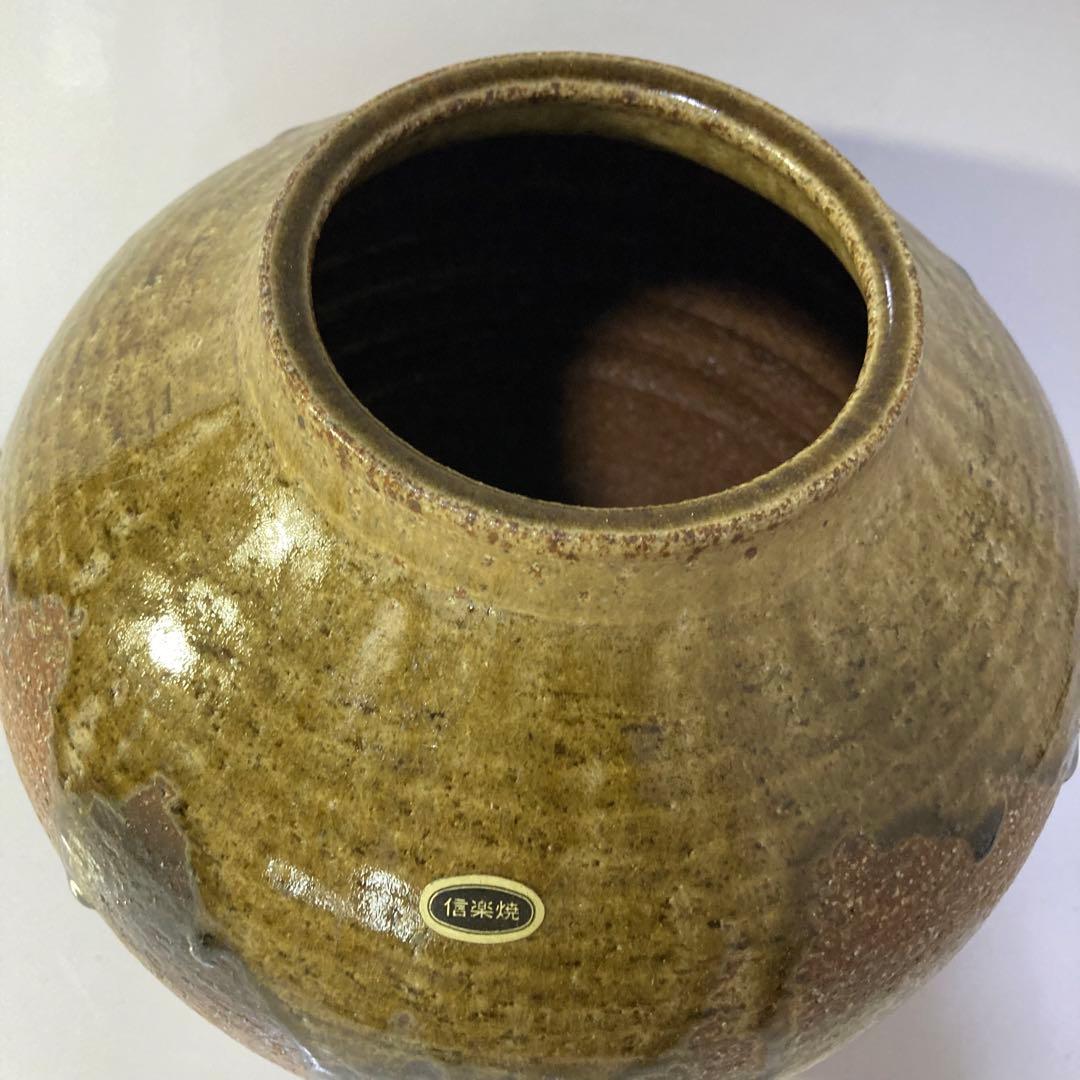 信楽ビードロ焼き・7号丸花瓶