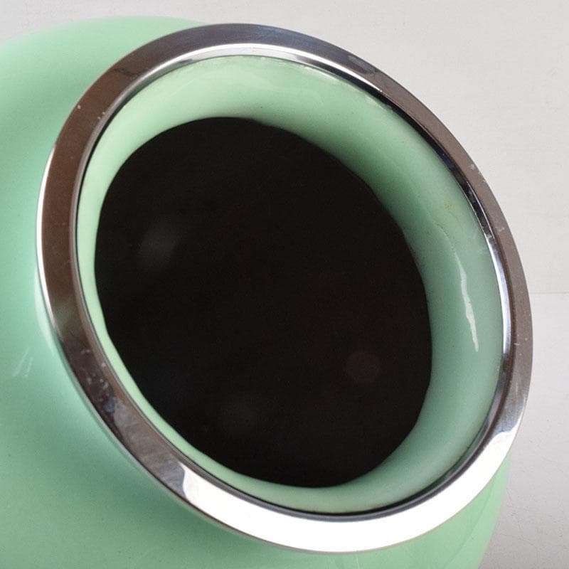 七宝焼　花文　花瓶　唐木台付　共箱　M　R8887H