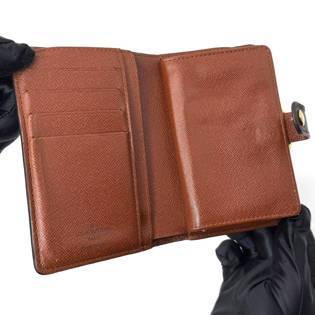 良品 ルイヴィトン モノグラム ポルトモネ ビエ ヴィエノワ がま口 財布 茶