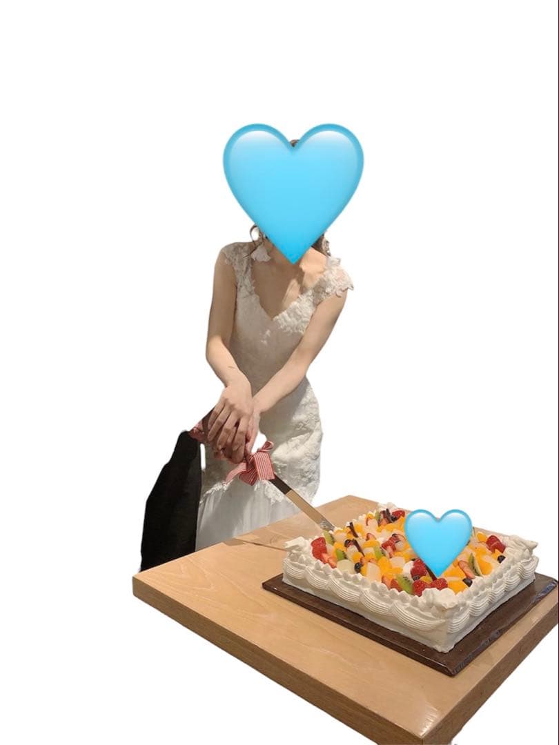 【ワタべウェディング】ドレス ソフトマーメイドライン　ロングベール付き スワロ