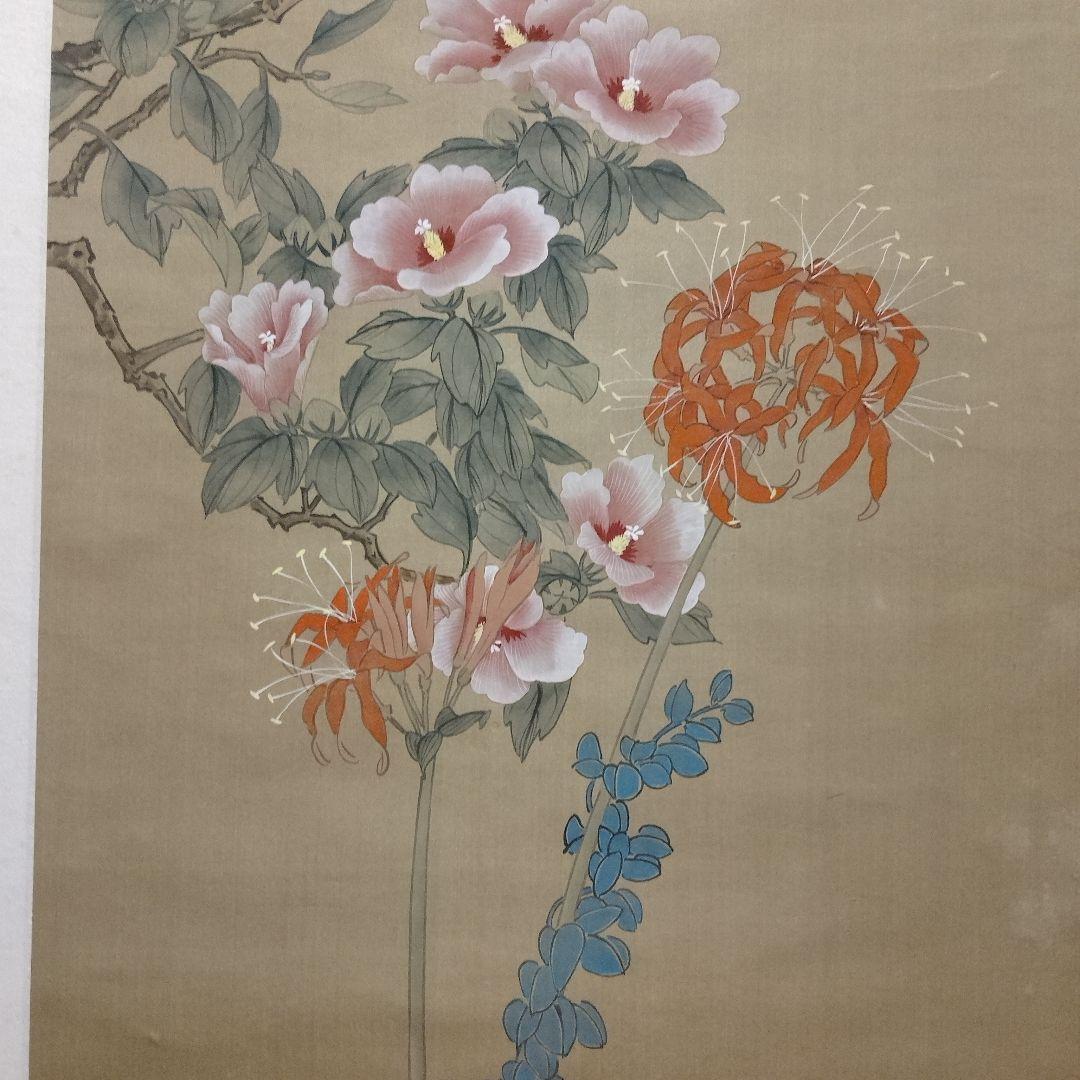 作者不詳　中国絹本　花鳥大主軸