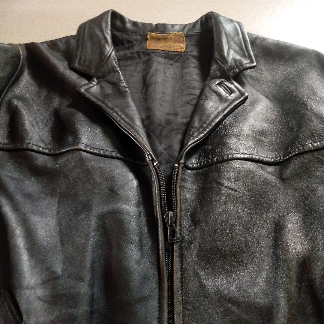 希少70s Vintage フランス軍 カーコート レザージャケット ミリタリー