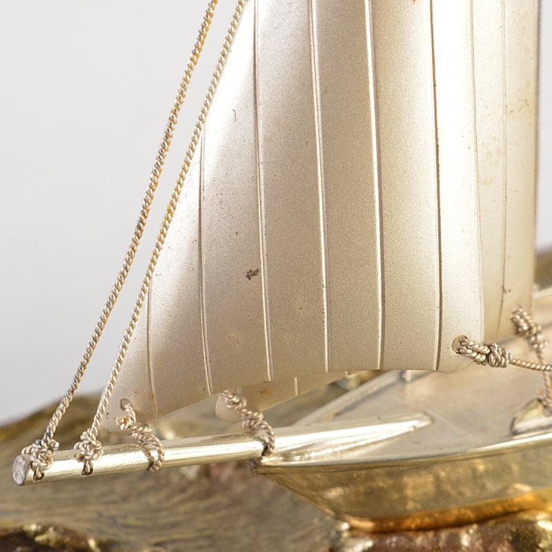 三越謹製　銀製　銀帆船　ヨット　約51g　置物　共箱　M　R7467B