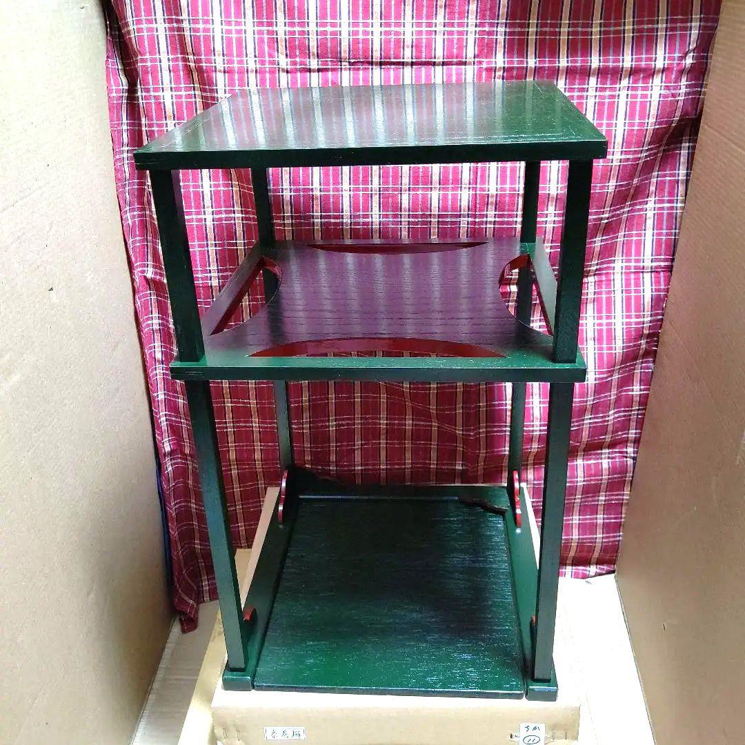 糸巻棚、青漆爪紅、桐製、ちか11番