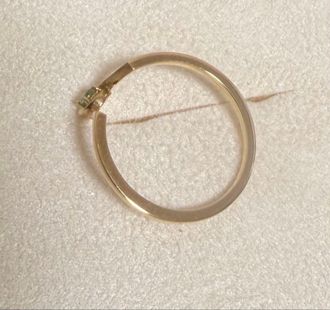 【1/4〆セール】AHKAHリング 18k ゴールド グリーンガーネット 15号