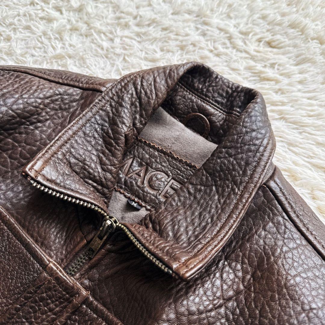 KADOYA MACEES 羊革 肉厚 短丈 レザーブルゾン ボンバージャケット