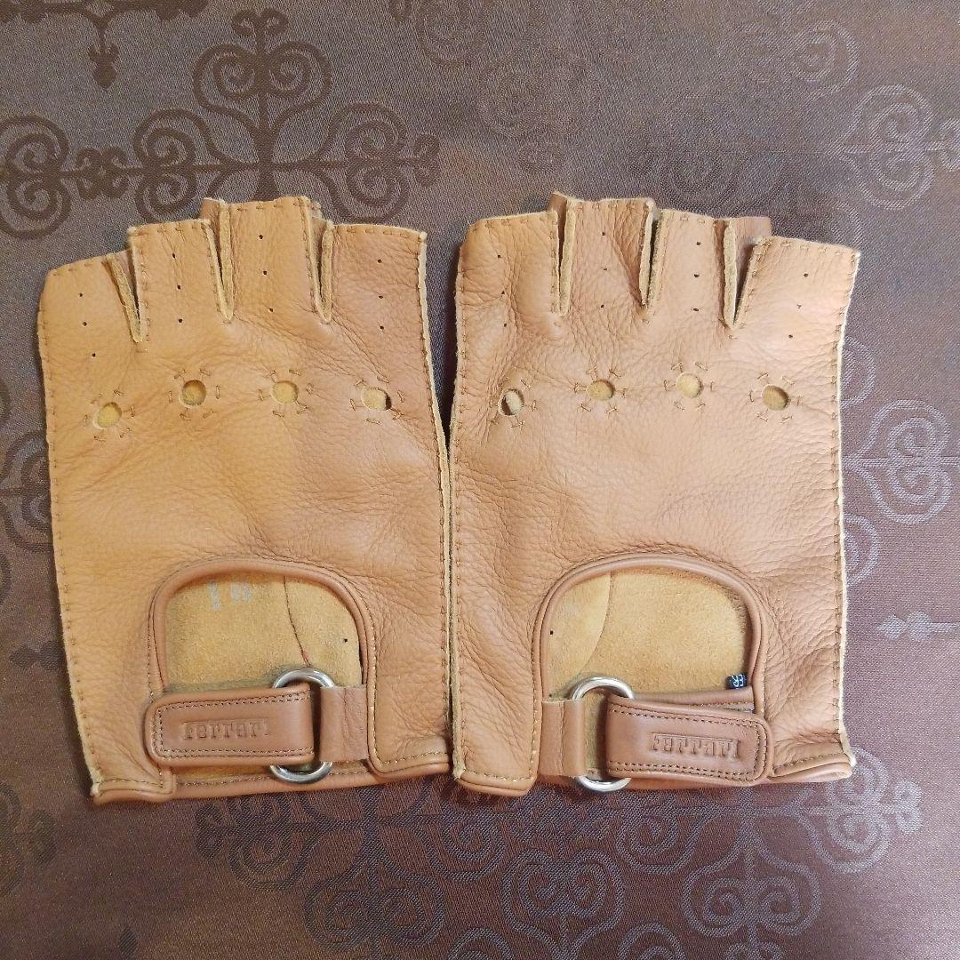 フェラーリ　ドライビンググローブ　本革　ブラウン　XL