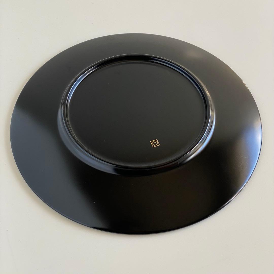 新品未使用品 山田平安堂 プレート大 2枚セット 海龍 飾皿 漆器