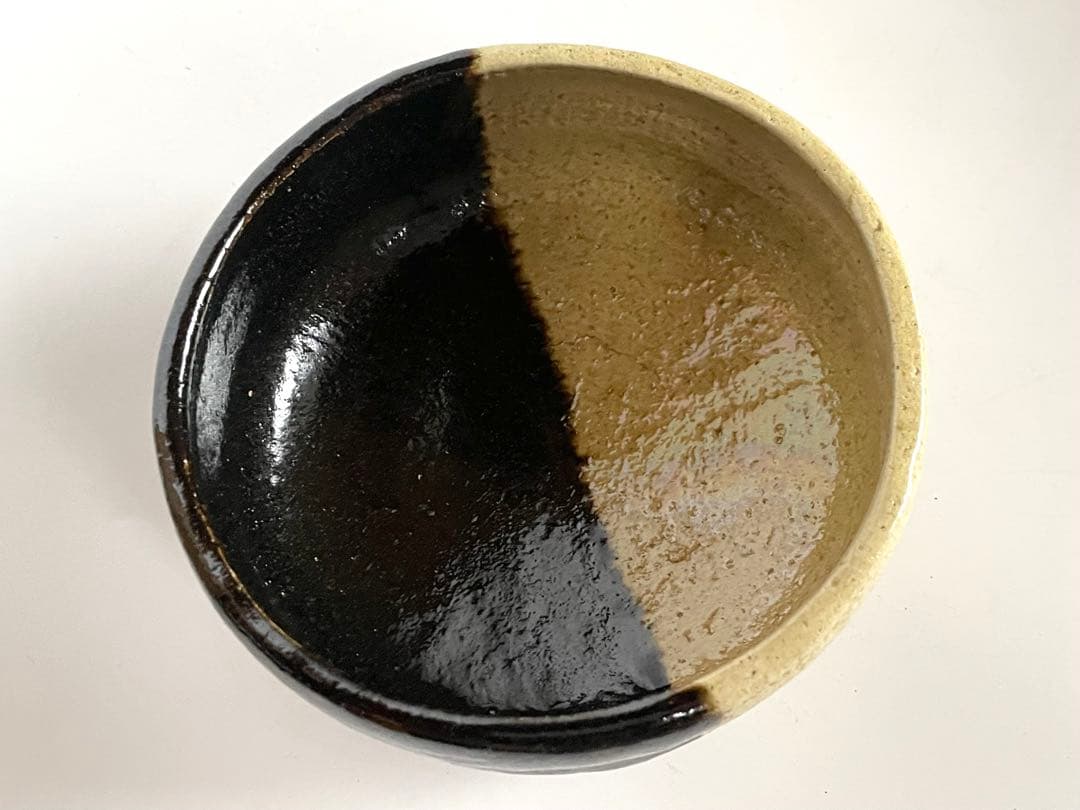 陶芸家　楽吉左衛門　楽了入？　掛分　茶碗　楽焼　箱書なし　茶道具