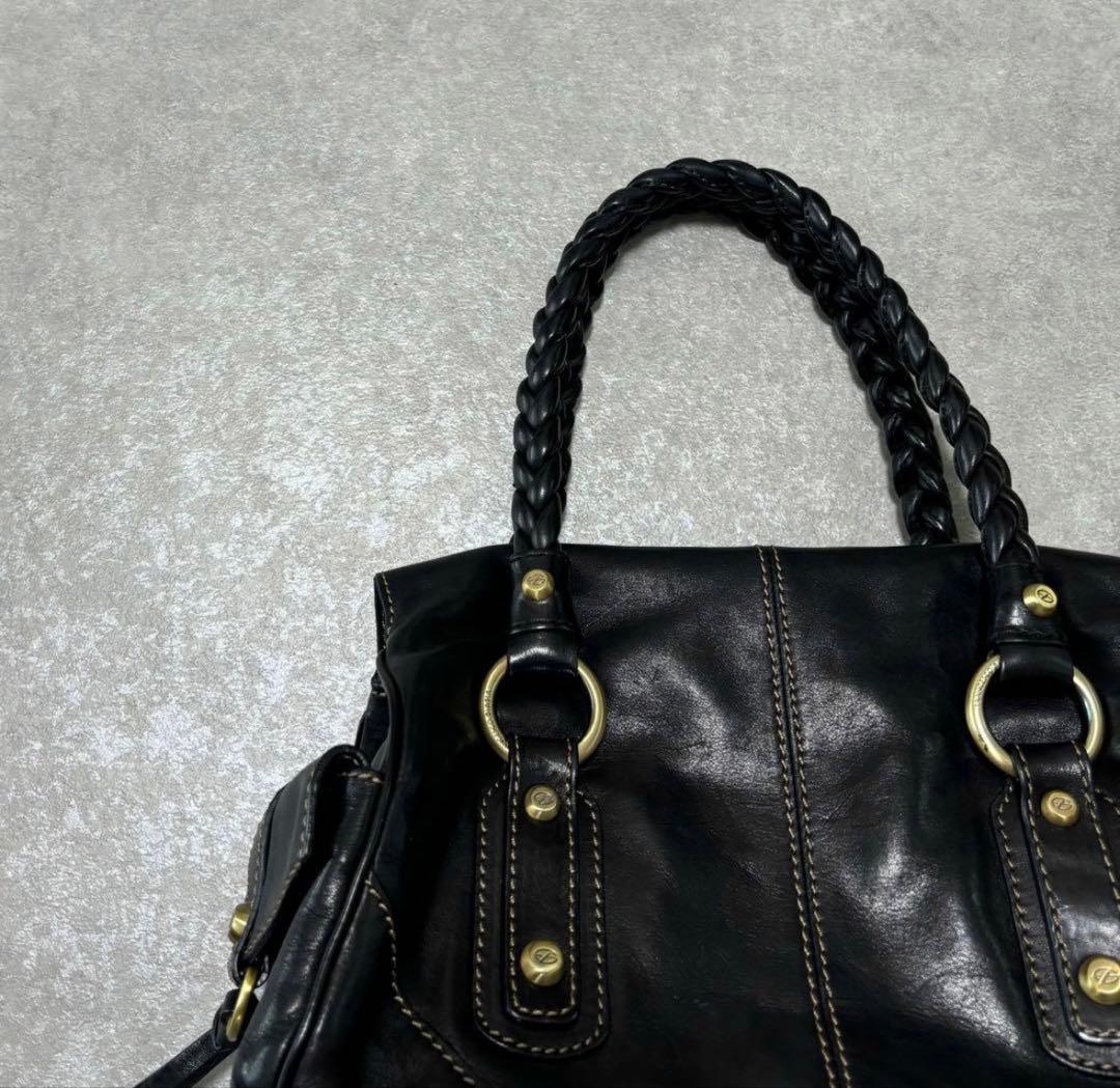バッグ lether gimmick mini boston bag black y2k