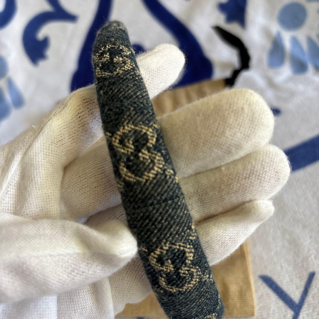 GUCCI ダークブルー ヘアバンド 保存袋付き