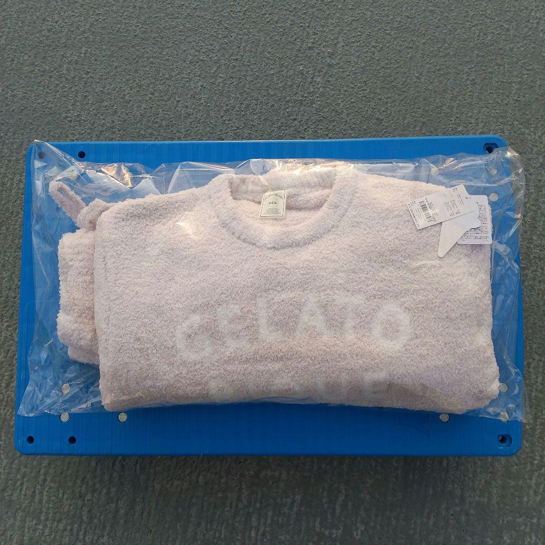 ジェラートピケ パウダーロゴジャガードプルオーバー＆ロングパンツセット ピンク