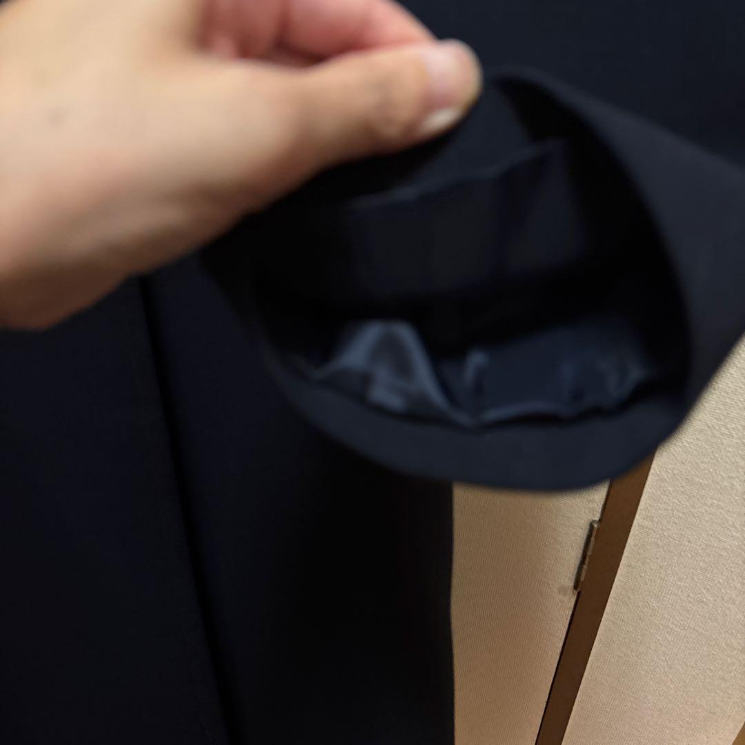 ánuans ネイビー ダブルブレスト チェスターコート