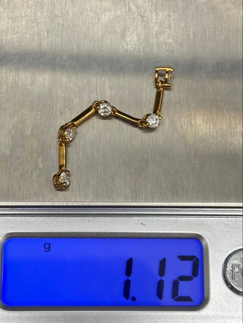 【 K18 / ネックレストップ】ダイヤ0.42ct チャーム 1.12g