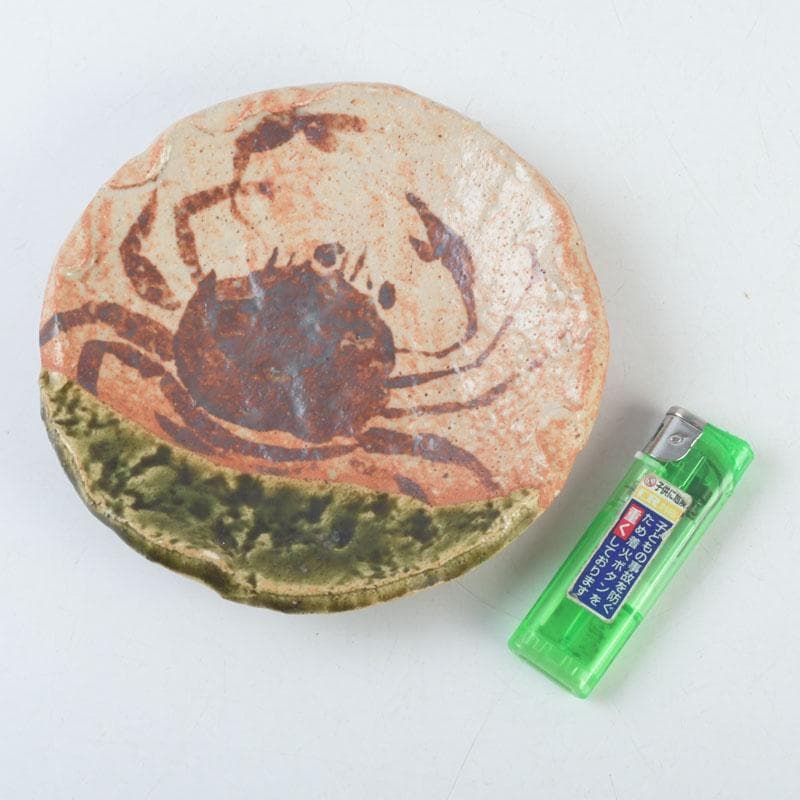 和食器　茶懐石　織部焼　蟹図　銘々皿　五客　C　9286