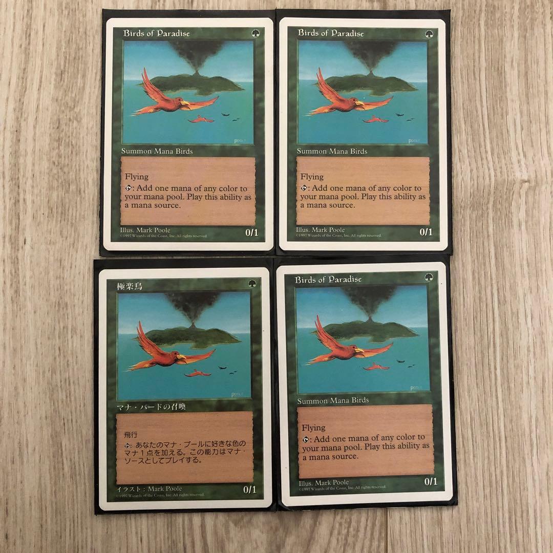 極楽鳥  白枠　4枚セット　マジックザギャザリング