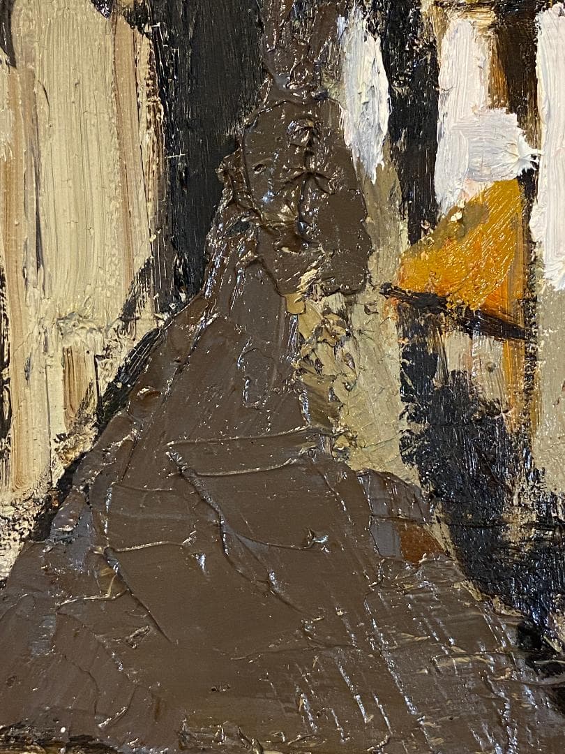 「真作」加納秀雄「ロハの裏町」風景画　油彩画　額装　サイン有り　F8号