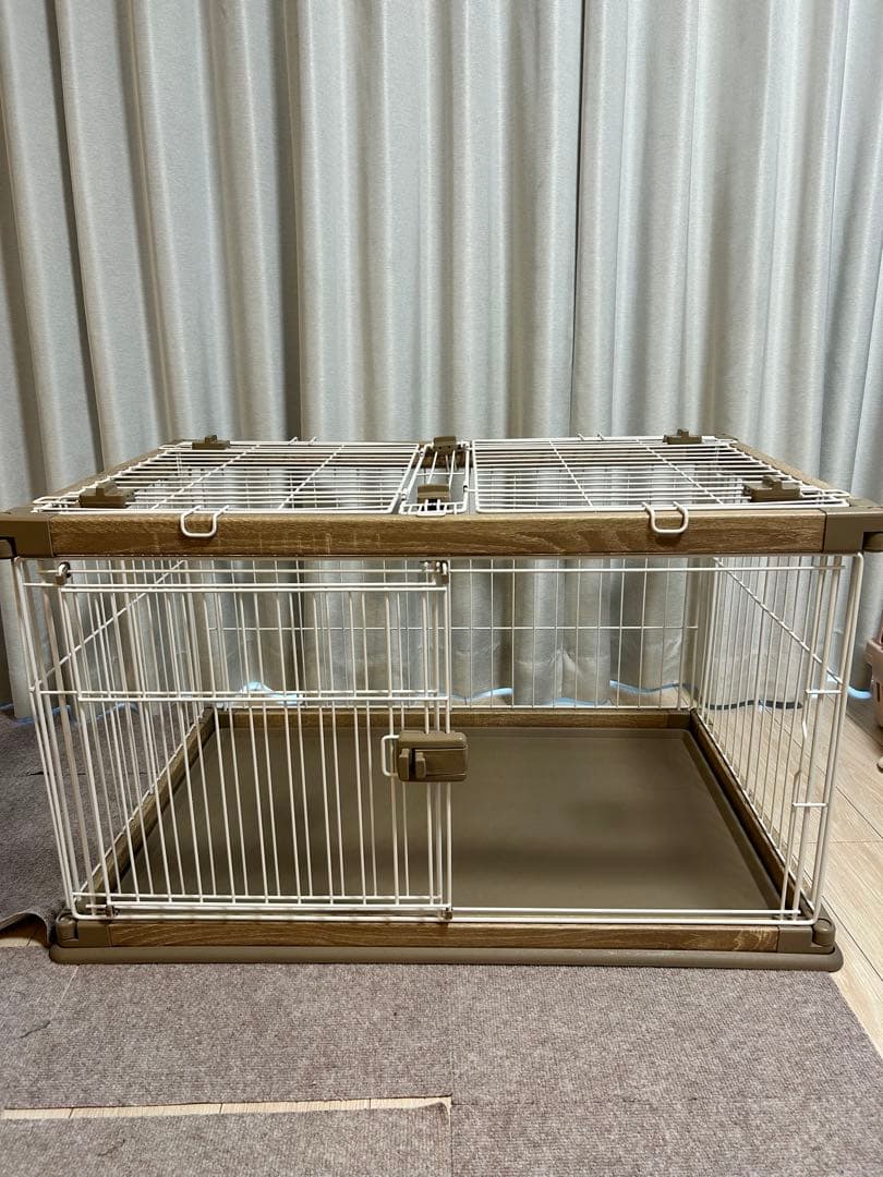 【引き取り限定(千葉県)】屋根付ウッディサークル 小型犬用ケージ