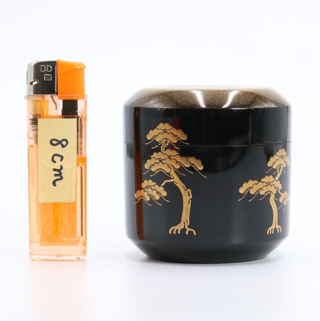 北浜風月作 塩釜蒔絵雪吹 棗 輪島塗 金蒔絵 共箱 茶道具　SC82