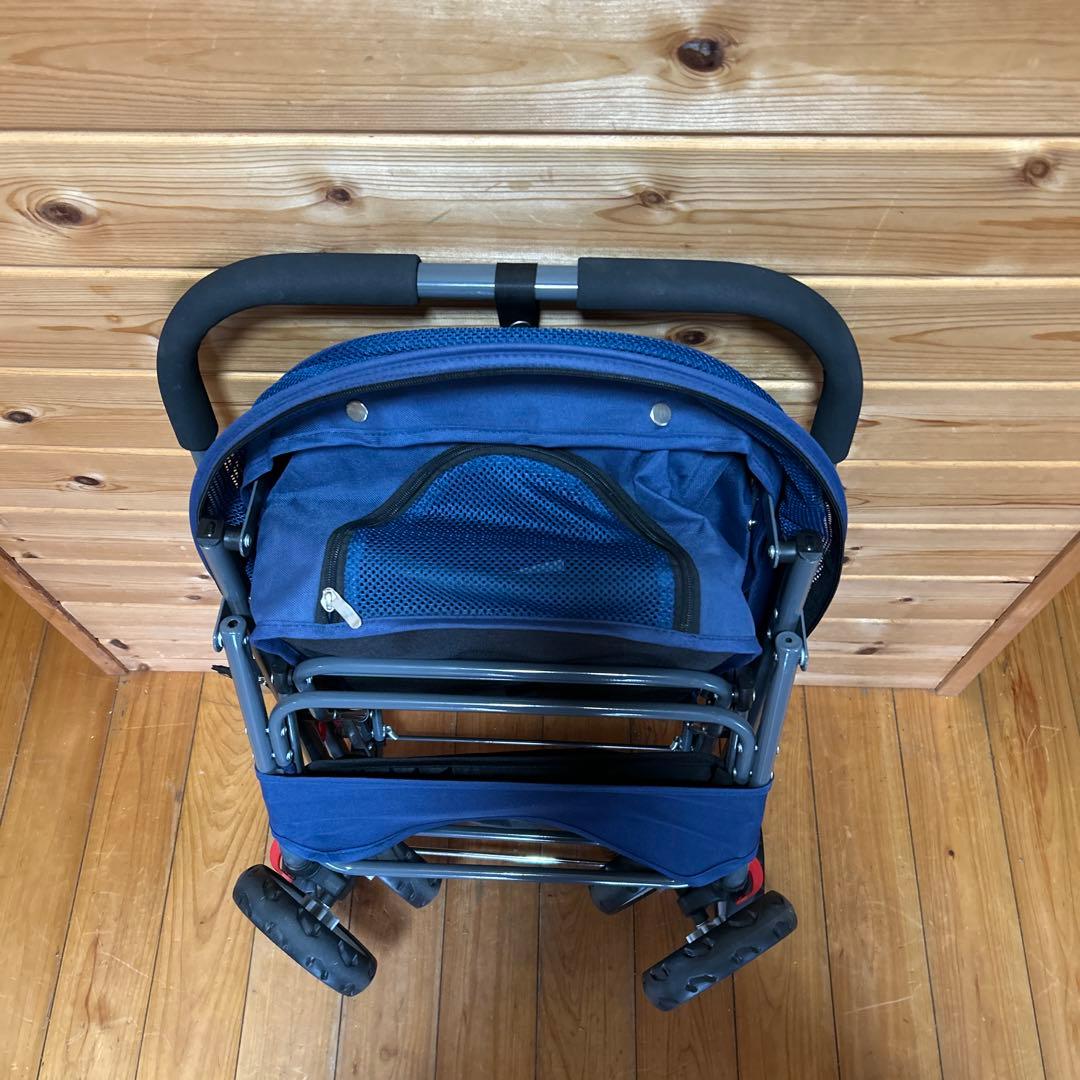 ネイビー ペットカート 折りたたみ式