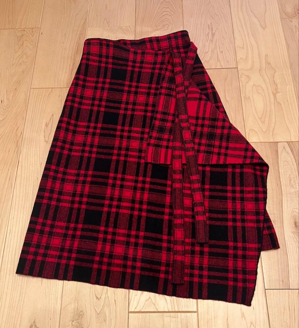 【美品】ラルフローレンRalph Lauren チェックラップスカート　XS