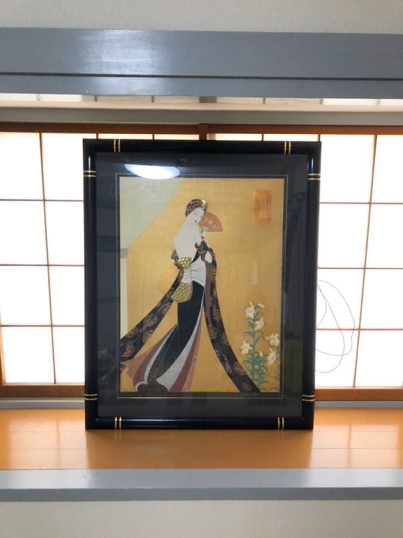 絵画 肖像画 版画 壁掛け額入り 骨董品 中国版画