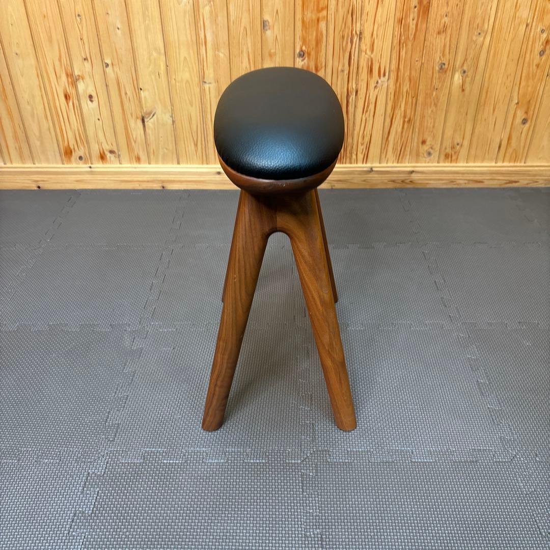 ナガノインテリア スツール ウォールナット×天然皮革