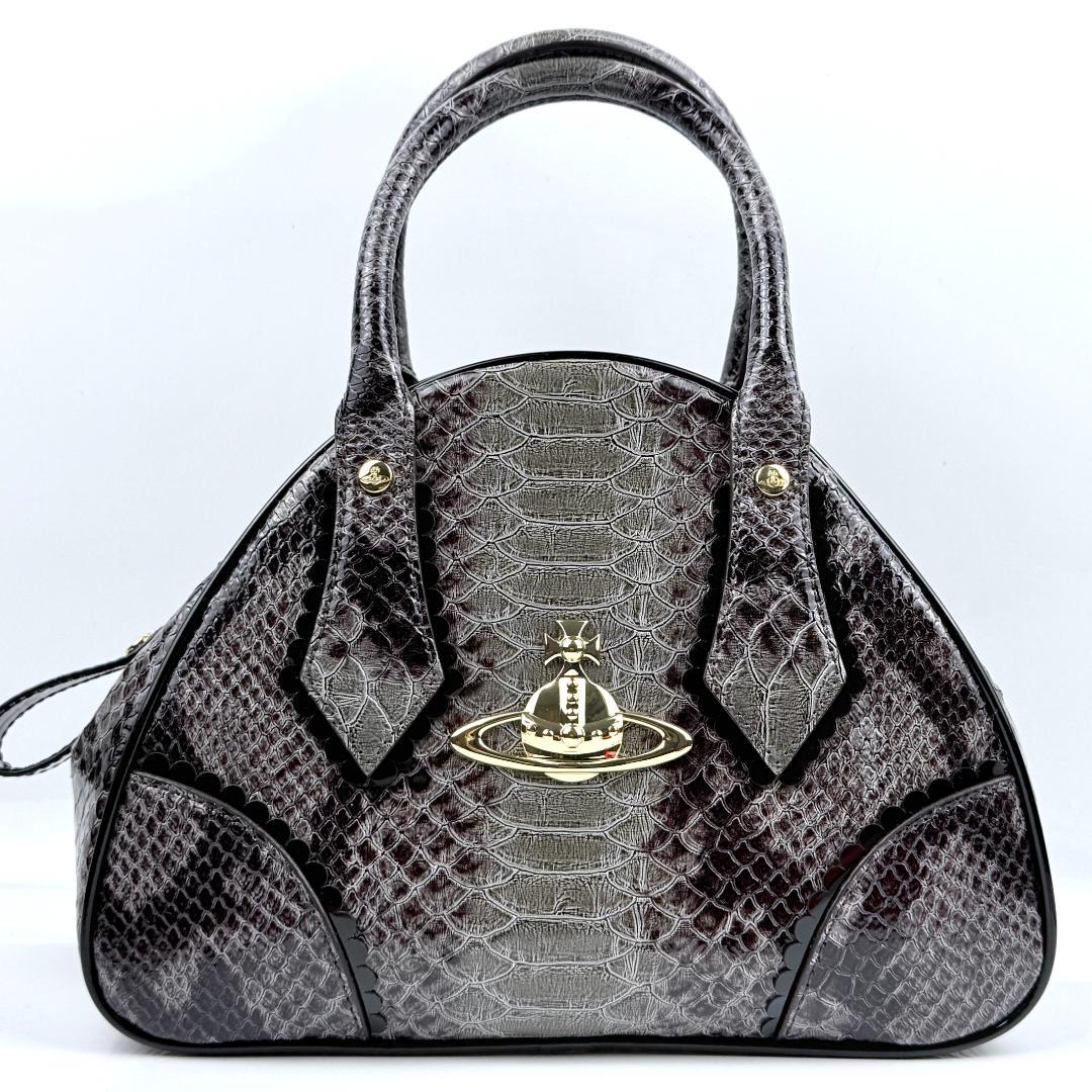 希少 ヴィヴィアンウエストウッド ハンドバッグ ヤスミン 型押し エナメル